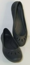 Crocs Women’s Kelli Ballet Flats Sz 10 - Black Iconic Comfort Shoes Slits  - £18.24 GBP