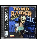 PS1 - Tomb Raider 3 (Adventures of Lara Croft) Complete w/ Reg Card Blac... - $27.00