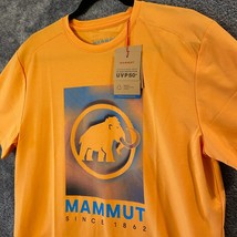 Mammut Shirt Mens Large Yellow Tangerine Trovat Logo UVP50 Compression H... - $25.48