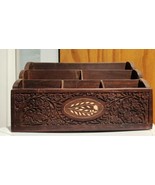 Wooden Inlaid Marquetry Letter Rack, Carved Indian Wooden Box, Home Deco... - $44.55