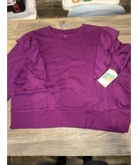 Girl&#39;s ThereAbouts Monaco Plum Ruffle Pullover Sweatshirt Top Sz 3XL (22... - €12,98 EUR