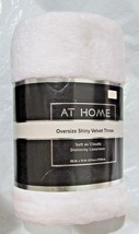 AT HOME White Oversize Shiny Velvet Throw 50&quot; by 70&quot; by Rite Aid - £17.57 GBP