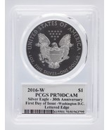 2016-W Silver Eagle PCGS PR 70 DCAM John Mercanti FDOI Washington DC Let... - £429.46 GBP