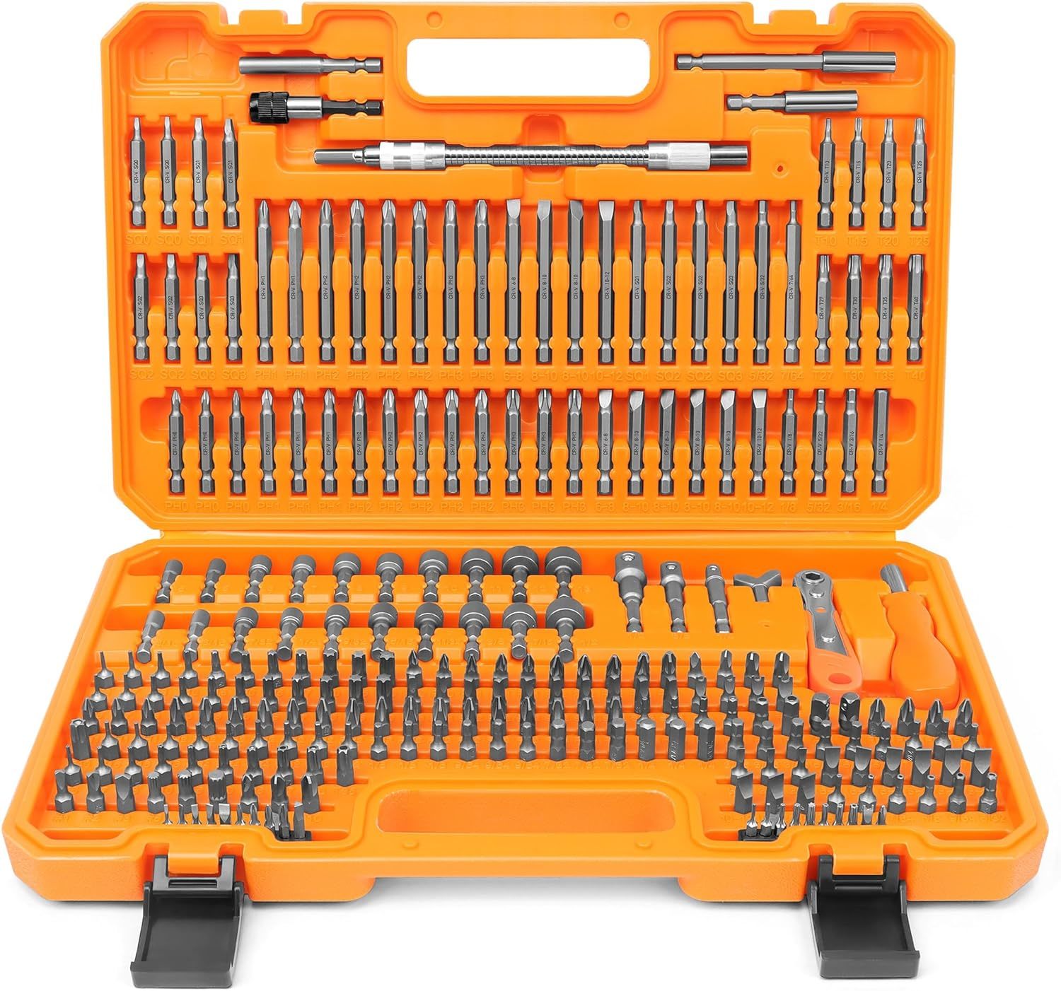 Amartisan 258-Piece Ultimate Screwdriver Bit Set, Chrome Vanadium Steel, Orange - $31.99