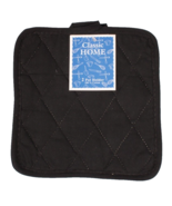 2-Pack Pot Holders 100% Cotton New Black - $7.69