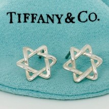 RARE Tiffany &amp; Co Star of David Stud Earrings by Elsa Peretti Six Point Star - £463.32 GBP