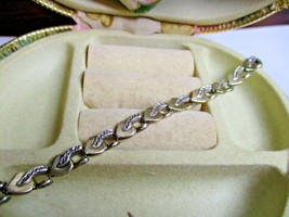 Vtg Turkey Two Tone 925 Sterling Silver 1/7 14K Gold Plated Heart Chain ... - $30.00