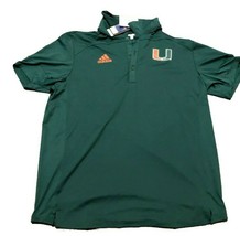 New NWT Miami Hurricanes adidas Aeroready Tech Logo Sideline Size XL Polo Shirt - £36.96 GBP