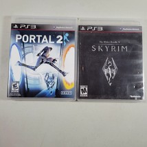 PS3 Video Game Lot Portal 2 Rated E 10+ Players 1-2 and Elder Scrolls V Skyrim - £10.20 GBP