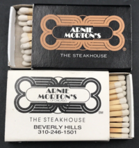 2 Diff Arnie Morton&#39;s Steakhouse Beverly Hills CA California Matchbook Matchbox - £9.66 GBP
