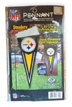 NEW Pittsburgh Steelers Pennant 34&quot;x14&quot; NFL Flag Decorative Indoor Outdoor - £15.69 GBP