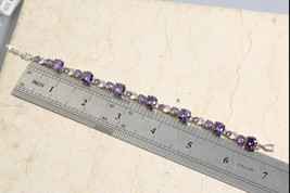 Delicated 13Ct Round Cut Amethyst Tennis Bracelet 14K White Gold Finish - £320.49 GBP