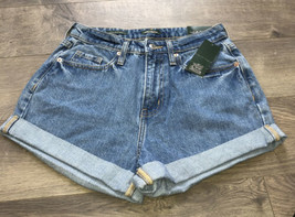 Wild Fable Blue Denim Size 00 Shorts Mom Shorts 0/24 Waist NWT “Happy” Embroider - £7.37 GBP