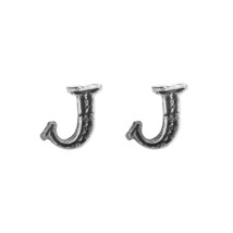 Simple &amp; Stylish Sterling Silver Letter &quot;J&quot; Stud Earrings - £6.96 GBP