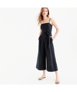 J.Crew Tie-Waist Linen Jumpsuit Black Size 4 - £46.90 GBP