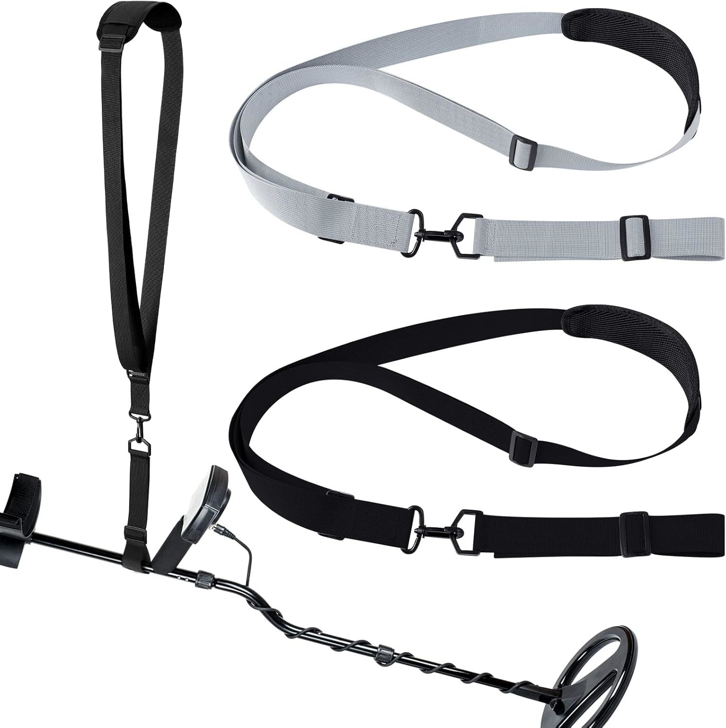 2 Pcs Metal Detector Shoulder Strap Adjustable For Metal Detector, Black... - $31.99