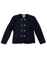 Pendleton Petite Sz 6 Wool Black Blazer Jacket Double Breasted Gold Butt... - $636.18 MXN