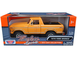 1978 Ford Bronco Custom Open Top Yellow w Timeless Legends Series 1/24 Diecast C - £29.00 GBP