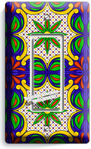 Mexican Folk Art Talavera Tile Look 1 Gfci Light Switch Plate Kitchen Room Decor - $11.99