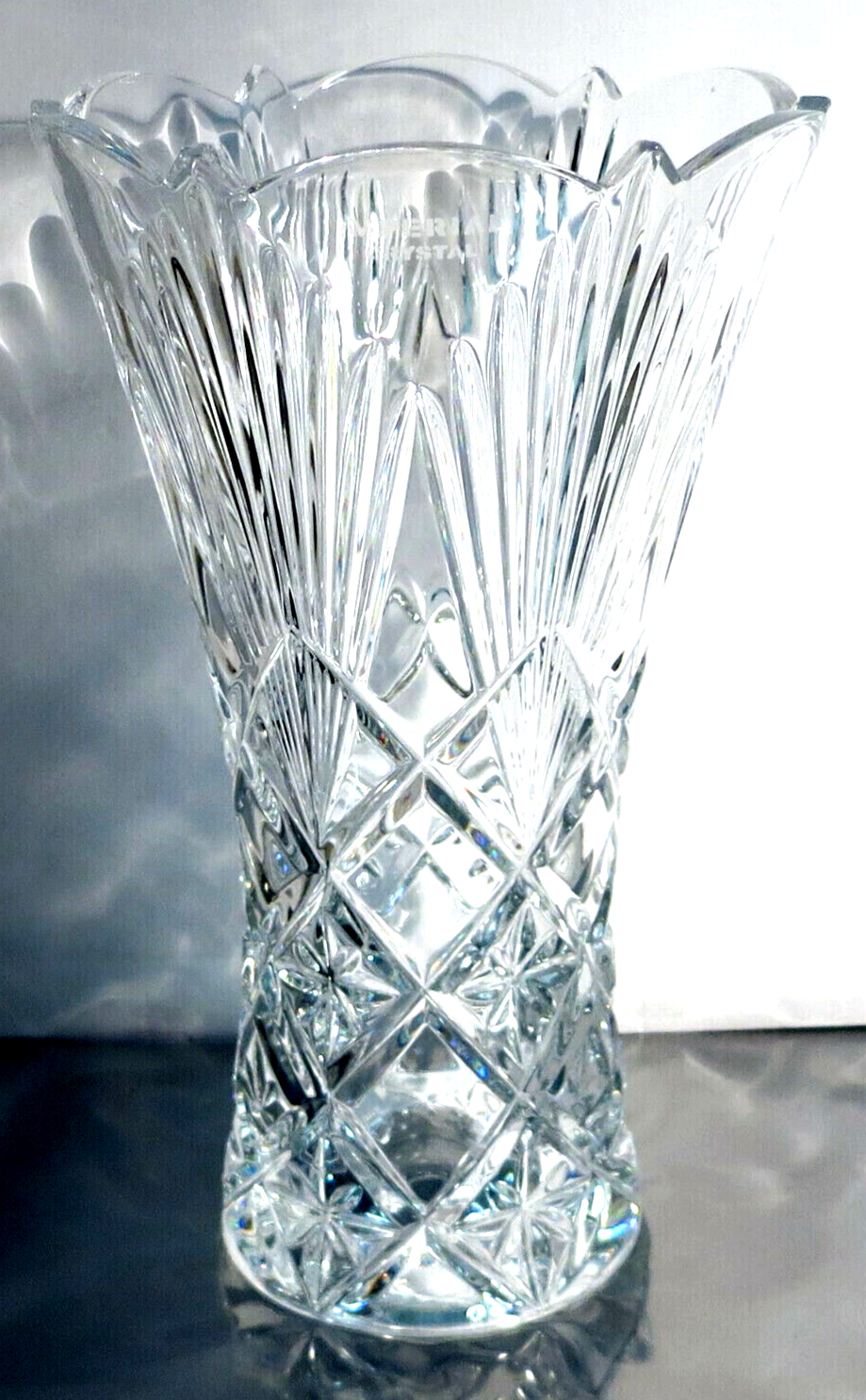Primary image for Imperial Crystal 9.5 inch Laser Engraved 24% Lead Crystal Vase Slovakia