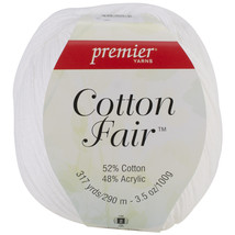 Premier Yarns Cotton Fair Solid Yarn White - £11.23 GBP