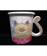 Mount Clemens Pottery Coffee Tea cup Cat What&#39;s Snooze? Japan - $18.81