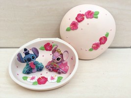 Tokyo Disney Resort Stitch And Angel Figure. Sweet Love Flower Theme. RARE - £71.92 GBP