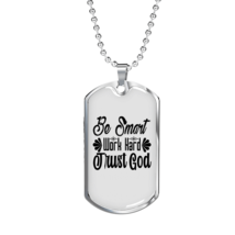 Be Smart Necklace Stainless Steel or 18k Gold Dog Tag 24&quot; Chain - £38.04 GBP+