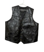 Vintage Black Genuine Buffalo? Leather Bar Vest Italian Stone Design Siz... - £38.17 GBP