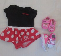 Baby Girl lot of 2 pair shoes and Minnie Mouse outfit size 12 mos - $4.99