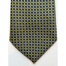 Rene Chagal Men&#39;s Handmade Necktie Tie Myung Ju Silk Navy Blue Tan 59x4&quot; - $8.99
