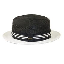 Men's Bruno Capelo Hollywood 2-Tone Straw Style Fedora Hat HW800 Black/White image 5