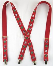 Pelican USA Adjustable Red Elastic Santa &amp; Christmas Trees Suspenders Br... - £10.17 GBP