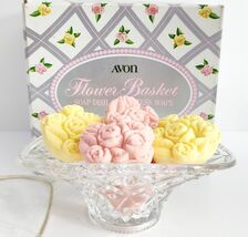 Avon Flower Basket Vintage Soap Dish New Unused 5 Bars - $7.00 CAD