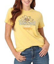Wrangler Women&#39;s Yellow Sunflower T-Shirt Short Sleeve Crew Neck XS NWT - £16.90 GBP