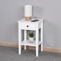 White Bathroom Floor-Standing Storage Table with Drawer Organizer - $76.99