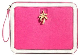 Juicy Couture Pink Leather Leni Zip Top Tablet Wristlet - £71.84 GBP