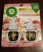 Air Wick VANILLA &amp; PINK PAPAYA  Essential Oils Scented 2 Refills (P11) - £12.47 GBP