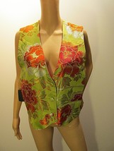  PIECABLE KINGDOM Wearable Art Vest OOAK N. Rogers Jacquard Colorful Lar... - $69.95