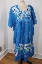 NWOT Anthony Richards 4X Blue Hawaiian Floral Muumuu House Day Dress - £20.92 GBP