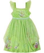 Disney Tinkerbell Girl&#39;s Green Shimmery Tulle Fantasy Nightgown, Gown - $644.35 MXN