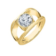 Atemberaubend Solitaire Moissanit Ring 18K Vergoldet Ehering Herren Ring 1 Karat - £262.00 GBP