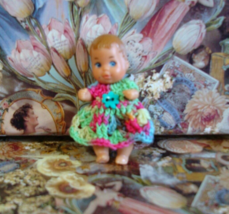 Hand Crochet Dress For Barbie Baby Krissy Or Same Size Dolls #147 - $12.00