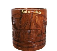 Vintage Bula Fiji Carved Wood Mug Tiki Bar Luau Theme - $14.99