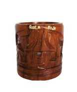Vintage Bula Fiji Carved Wood Mug Tiki Bar Luau Theme - $14.99