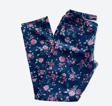 Girl's Youth Skinny Jeans Arizona Jean Co Denim Floral Adjustable Waist 16 1/2 - $14.03