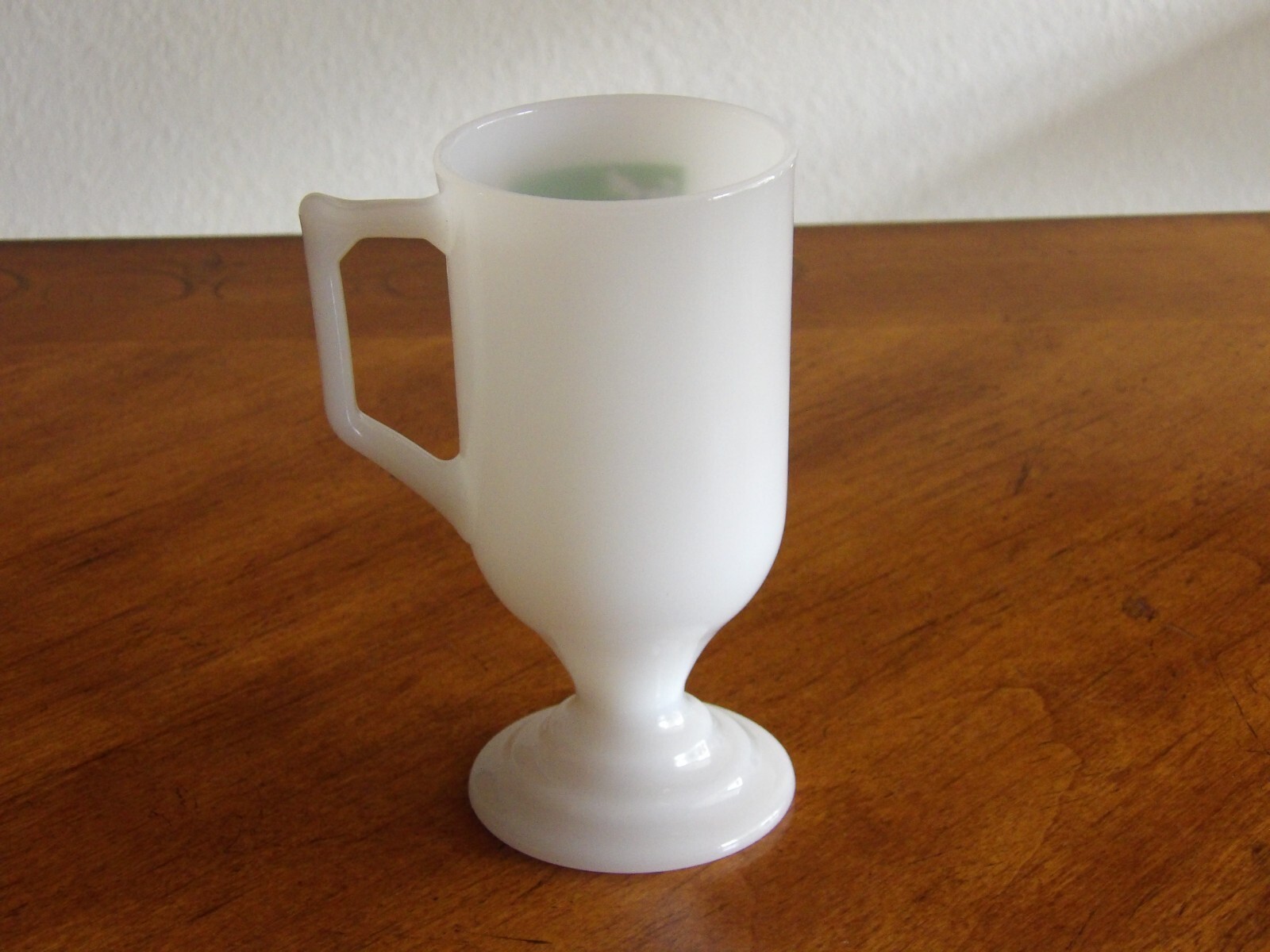 Vtg Milk Glass Pedestal Mug Andersen's Restaurant Pea Soup Advertising CA 5.5" Item image 5