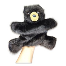 Folkmanis Baby Black Brown Bear Hand Puppet Plush Animal Furry Toy 11” - £12.50 GBP