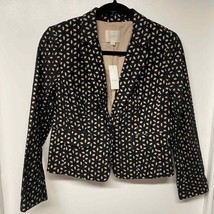Ann Taylor Loft Black Beige Eyelet Blazer Jacket Womens Size 0 XS NEW Ca... - £29.98 GBP