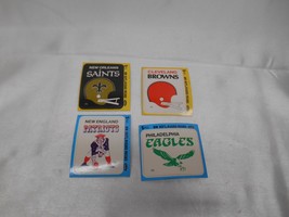 Old Vtg 1970&#39;s Fleer Nfl HI-GLOSS Patches Lot 4 N.O.S. Eagles Saints Patriots Br - £23.66 GBP